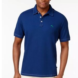 Tommy Bahama Island Zone Men's Tropicool Pique Blue Polo M